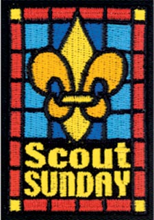 Scout sign stained glass window